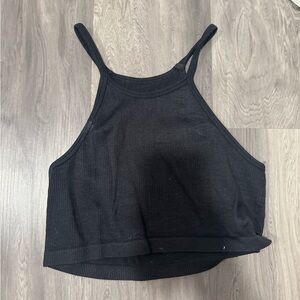 Black Ribbed Tank Top